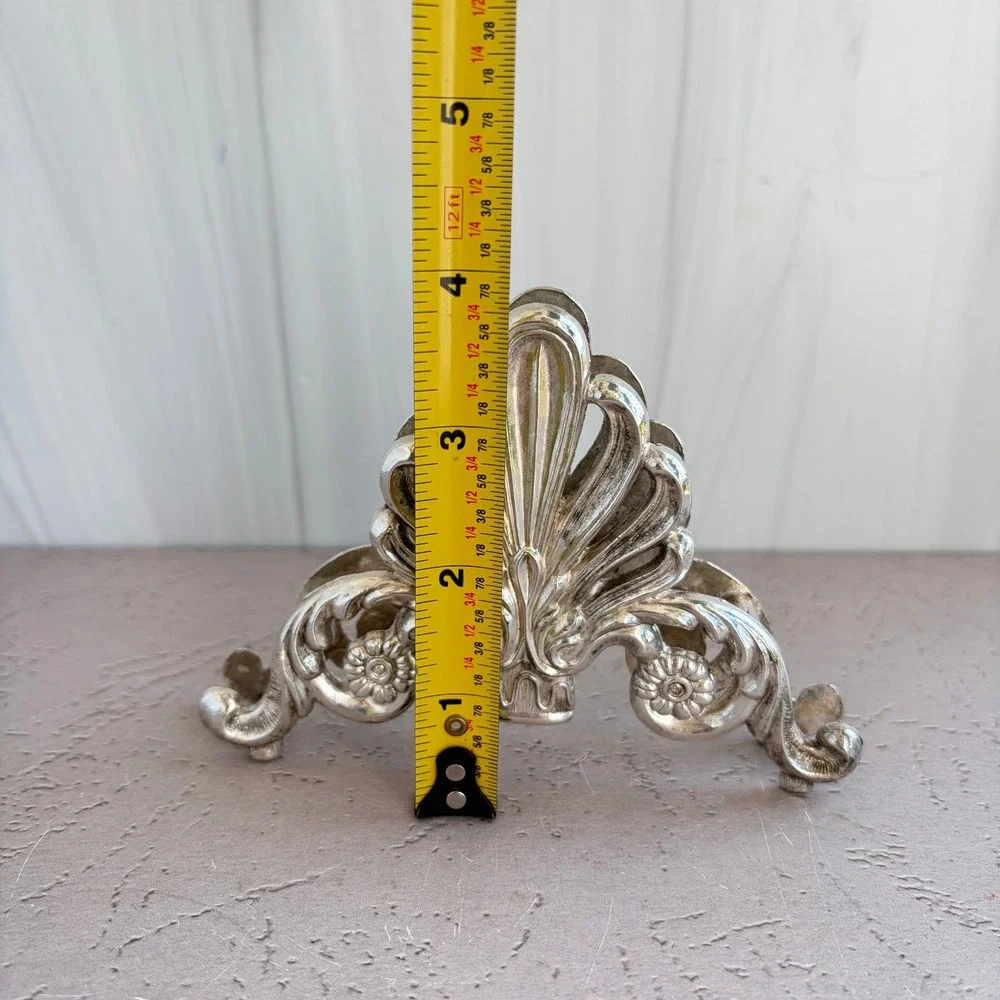 Vintage Ornate Silver Plated Napkin Holders Set of 4 Regency Style
